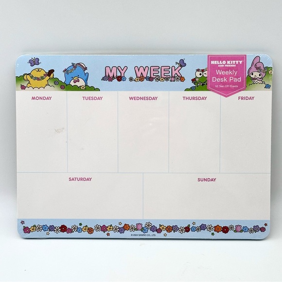 Sanrio Hello Kitty and Friends MY WEEK Weekly Desk Pad 52 Tear-Off Sheets - Picture 1 of 5